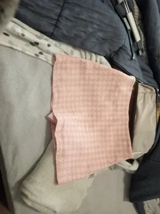 Minifalda invierno niña rosa y gris