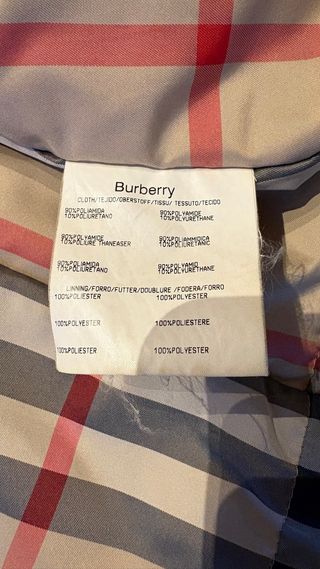 Chaqueta Burberry Negra Impermeable y acolchada