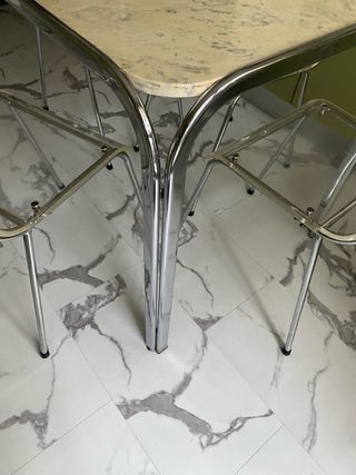 Mesa cocina acero inoxidable y 4 sillas de metecri