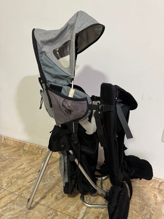 Mochila Portabebés Niño Gris y Negro