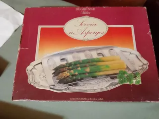 Juego 2 fuentes aperitivos cristal y metal