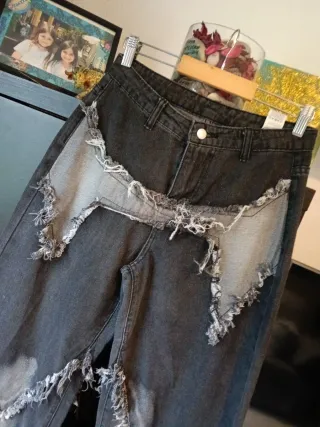 Pantalón vaquero mujer pierna ancha T/34