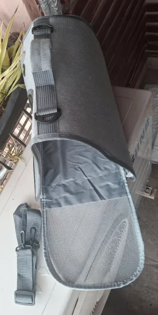 Bolso transportín para mascotas gris