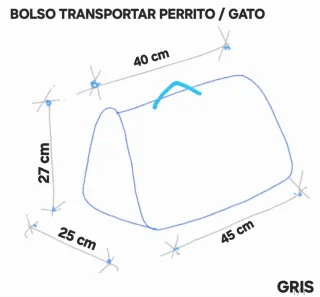 Bolso transportín para mascotas gris