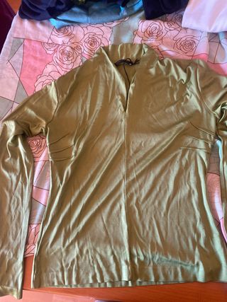 Jersey verde manga larga