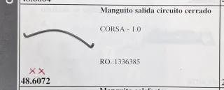 Manguito salida circuito cerrado OPEL CORSA 1000