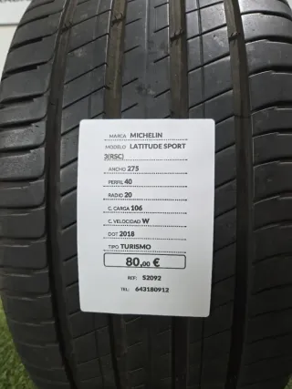 275 40 20 106W MICHELIN LATITUDE SPORT 3 (RSC)