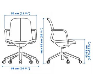 Silla de oficina beige y blanca