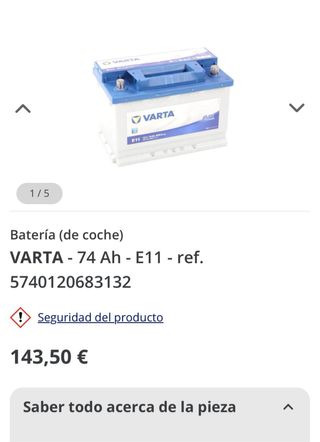 Batería Varta E11 Coche