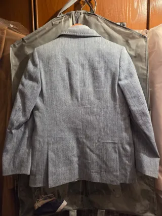 Chaqueta de vestir niño azul y blanco talla 9