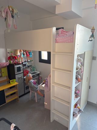 Litera 90cm con estantería y armario