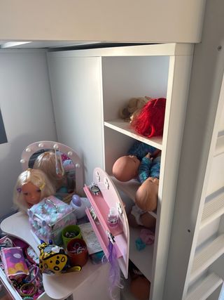 Litera 90cm con estantería y armario