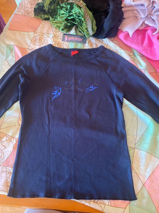 Jersey azul manga larga