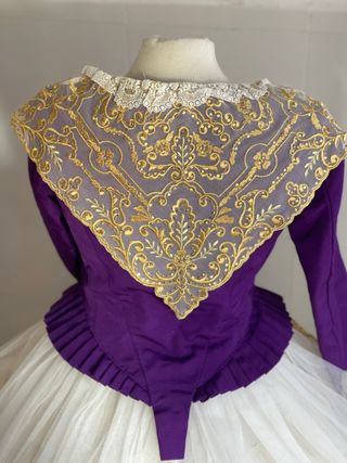 Traje de Fallera Morado y Azul