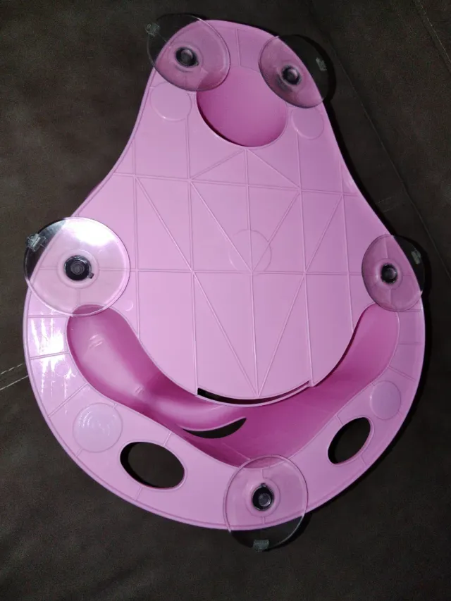 Silla de baño bebé rosa con manillar
