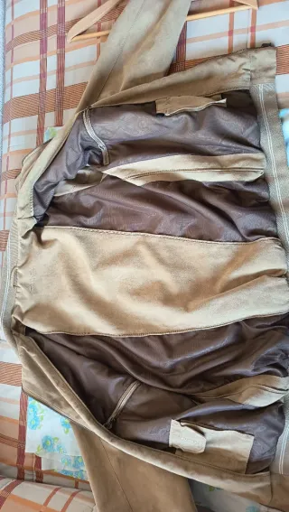 Chaqueta Emilio Tucci ante beige-marrón T.52