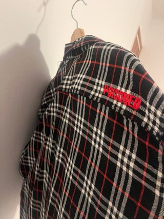 Chaqueta a cuadros negra con protección Moto nueva