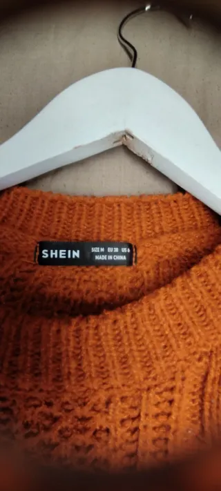 Jersey punto mujer naranja talla única