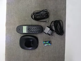 Teléfono fijo Motorola inalámbrico negro