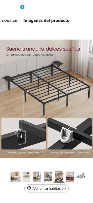 Estructura Cama Metálica con mesillas
