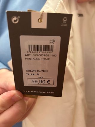 Pantalones blancos Brownie talla M