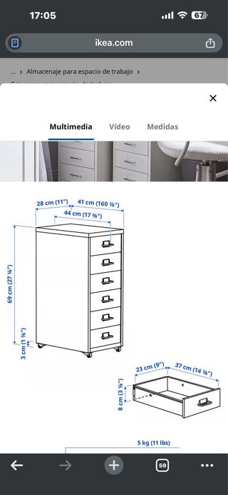 Cajonera Metálica Helmer IKEA