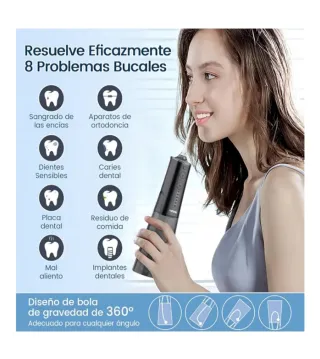 Irrigador bucal. Solo se ha usado una boquilla.