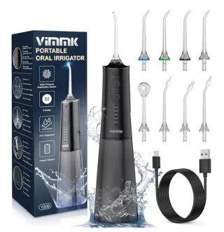 Irrigador bucal. Solo se ha usado una boquilla.