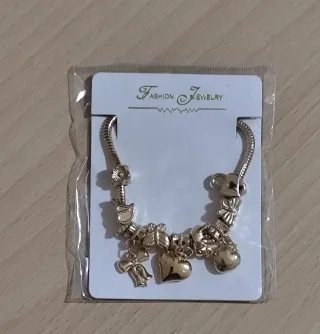 Pulsera de abalorios dorada