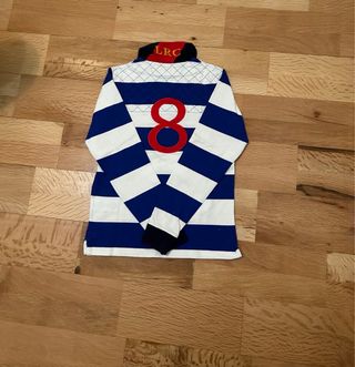 Polo Hackett manga larga rayas azul y blanco