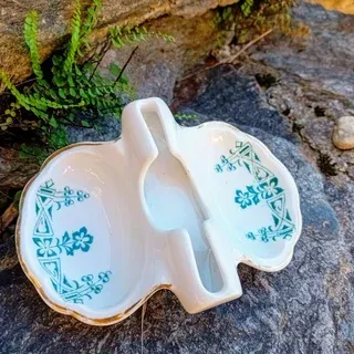 Saliera porcellana Jugendstil Bohemia '900