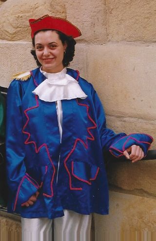 Disfraz época azul y rojo talla única