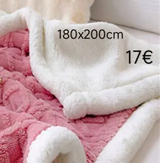 Manta Doble Cara 180x200cm Rosa Nueva