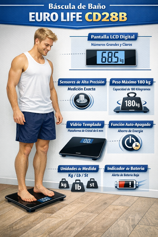 Báscula Baño Euro Life CD28B - NUEVA