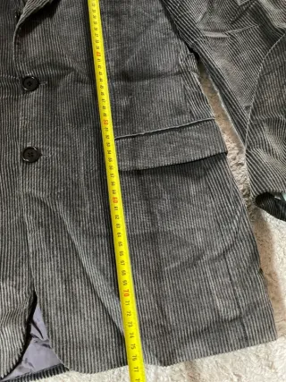 Abrigo de pana retro vintage gris 90s