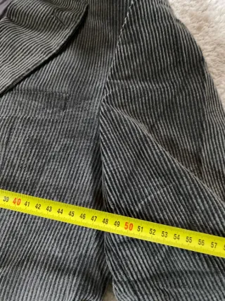 Abrigo de pana retro vintage gris 90s