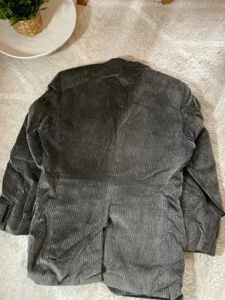 Abrigo de pana retro vintage gris 90s