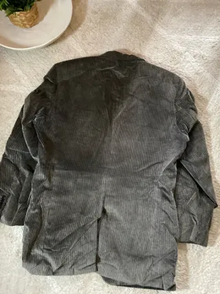 Abrigo de pana retro vintage gris 90s