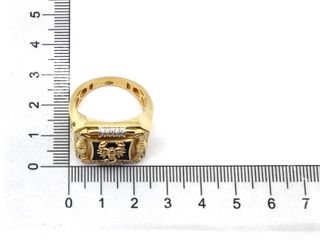 sello oro 18k con piedra con circonita