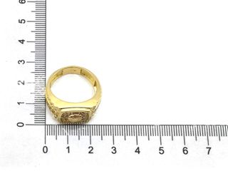 sello oro 18k con piedra con circonita