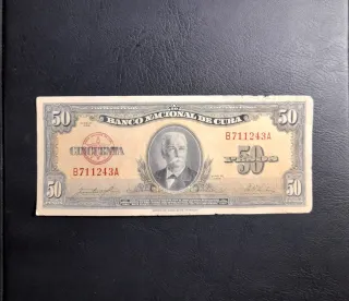 🇨🇺 Billete 50 Pesos Cuba 1958