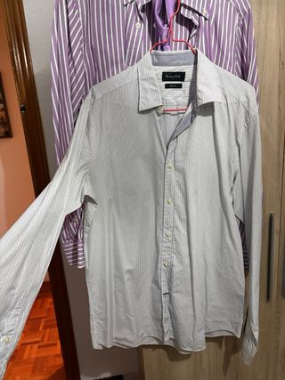 Camisa Rayas Morado Massimo Dutti