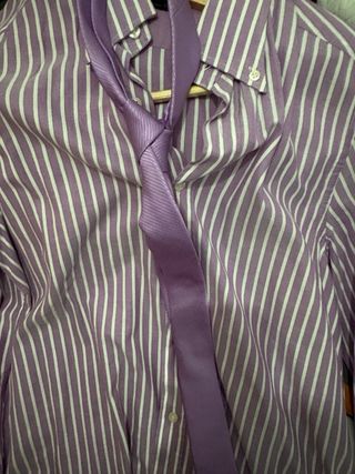 Camisa Rayas Morado Massimo Dutti