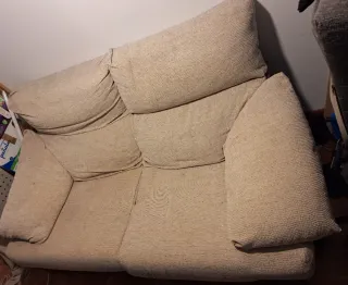 Sofá 2 plazas tela beige