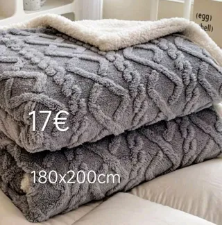 Manta Doble Cara 180x200cm Gris Nueva