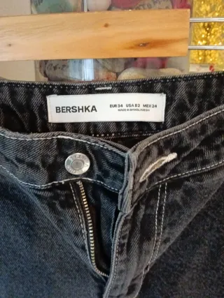 Pantalón Cargo Bershka Gris Talla 34