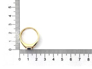 sello oro 18k con piedra con circonita