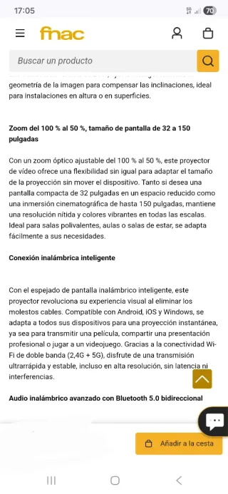 Proyector SCREENMAX Gris y Blanco