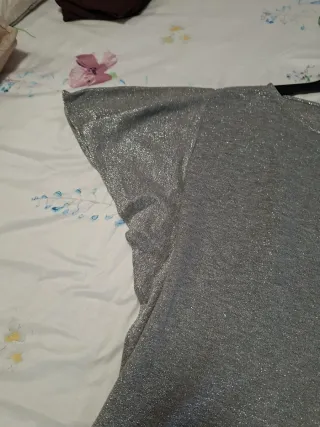 Vestido corto plata brillante