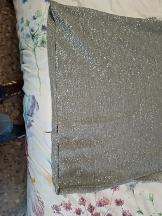 Vestido corto plata brillante